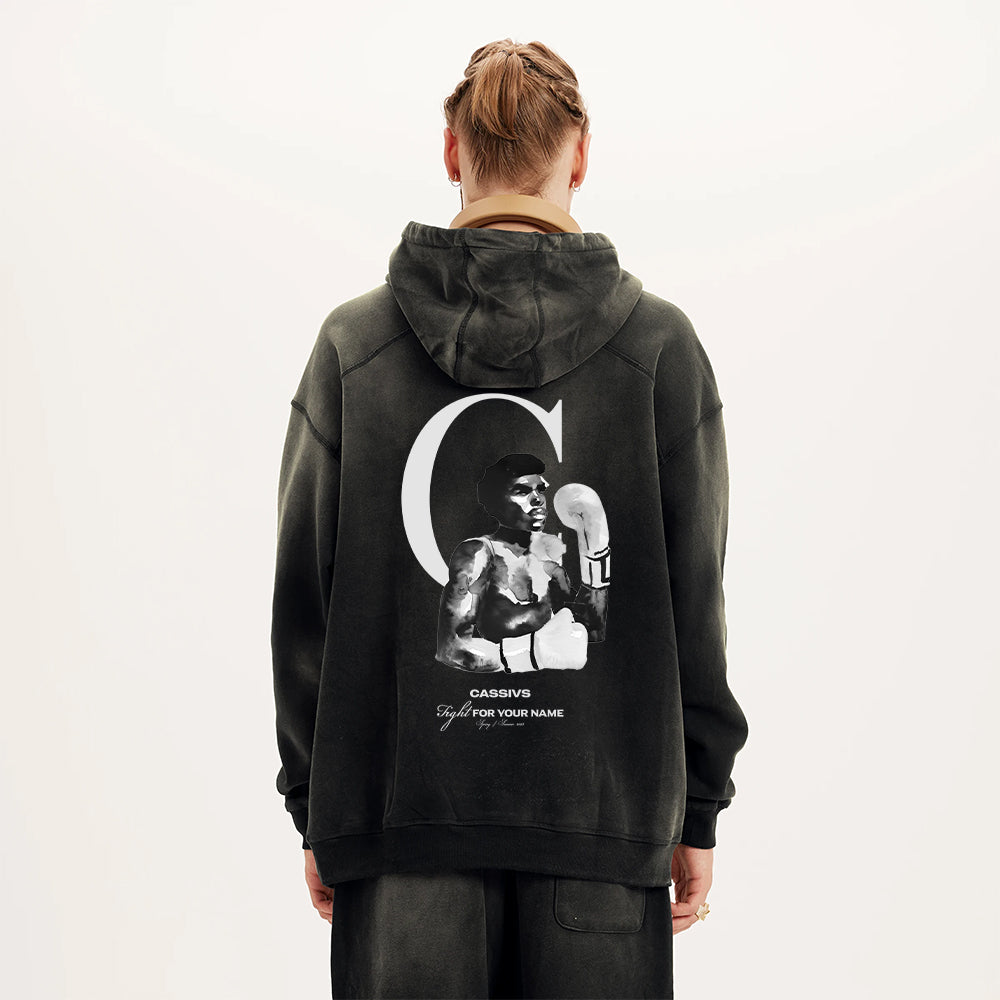 Fight For Your Name - OVERSIZED WASHED HOODIE